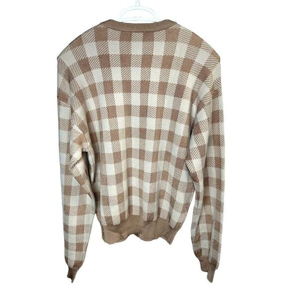 NWT Ann Taylor Preppy Checkered Long Sleeve Cardigan In Dominican Sands XS - Picture 4 of 9